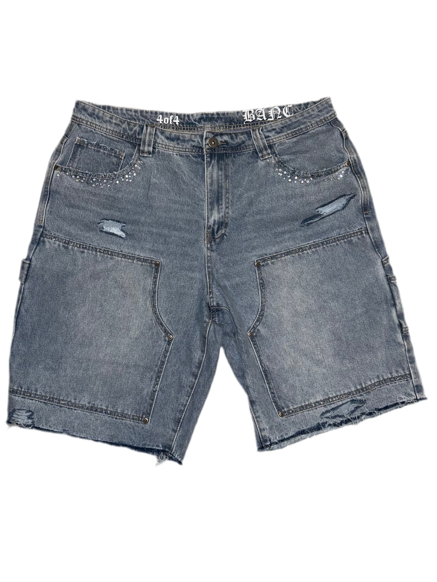 Denim cargo shorts